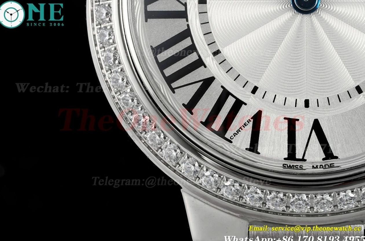 Ballon Dia 33mm White De Bleu SS SS Dial Quartz Cartier AF 0417
